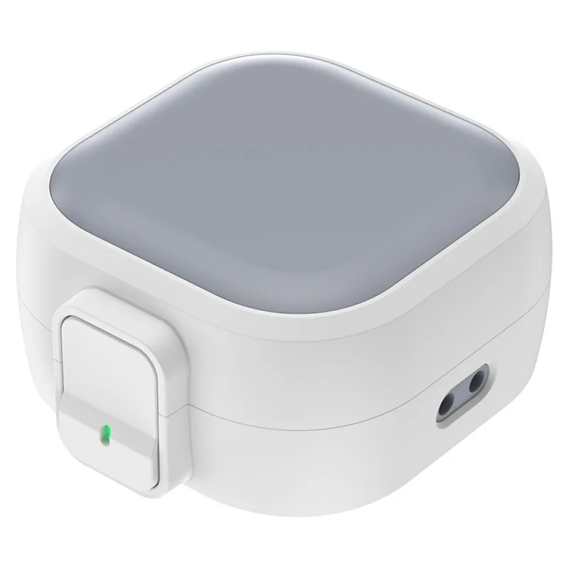 For Samsung Galaxy Buds 4  /  4 Pro Case PC Shockproof Metal Carabiner Switch Lock Earphone Protective Cover - Grey White