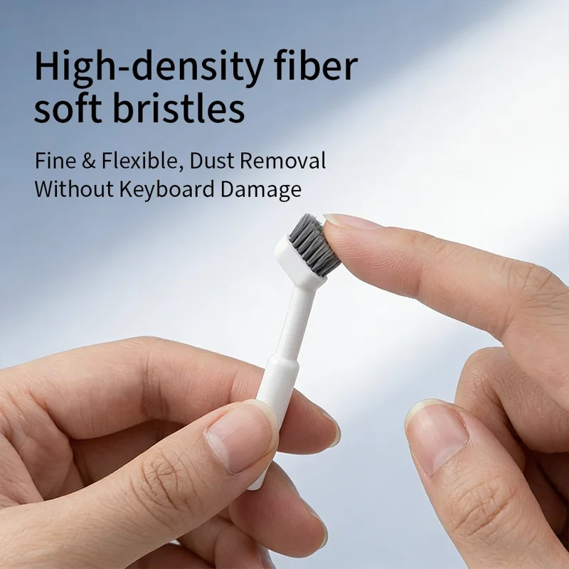 Kit de nettoyage polyvalent 5 en 1 pour écouteurs, set d'entretien pour embouts anti-poussière avec étui de rangement - Blanc