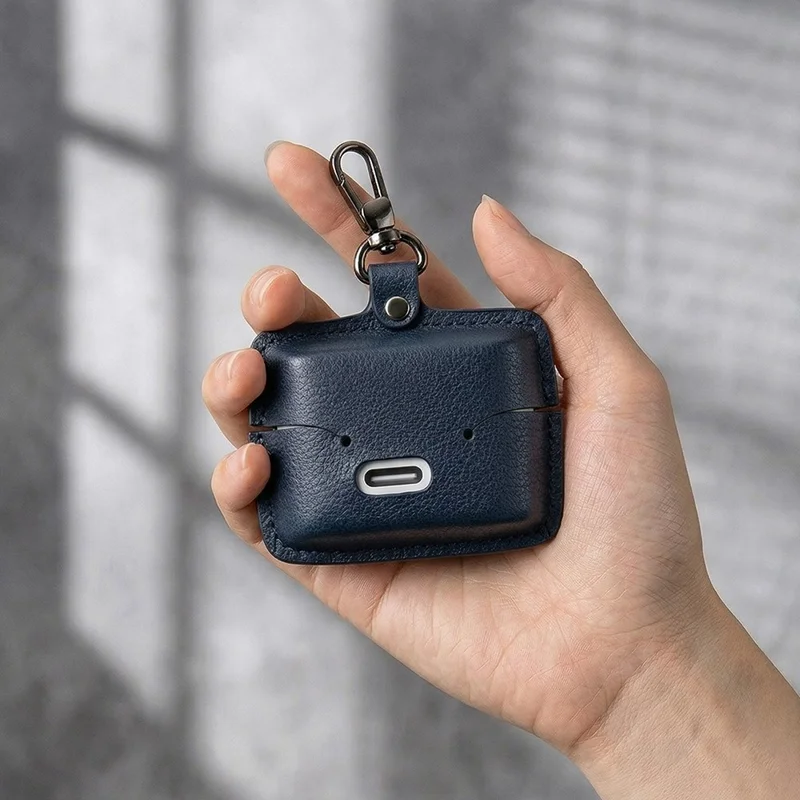 For Sony WF-1000XM6 Earphone Case PU Leather Bluetooth Earbud Charging Bin Protective Cover - Green