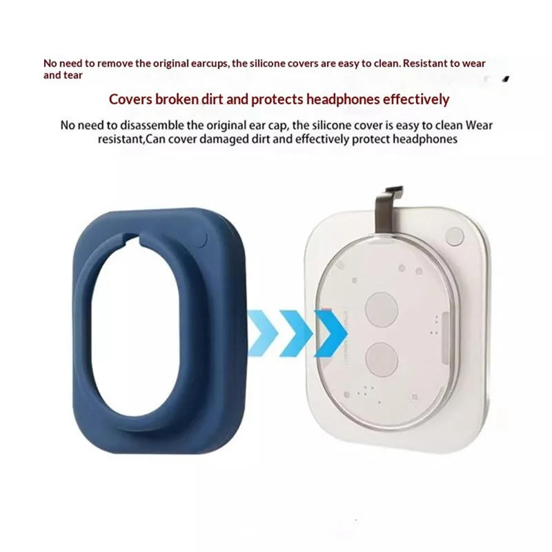 2Pcs for Nothing Headphone (a) Silicone Case Headphone Earcup Shockproof Protective Cover - Dark Blue