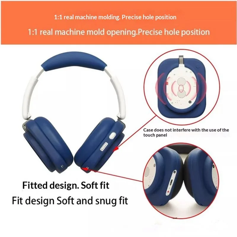 1 Set Silicone Cover for Nothing Headphone (a) , Headband + Ear Cap  + Outer Shell Protective Case - Dark Blue