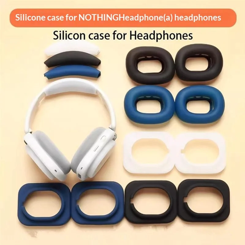 1 Set Silicone Cover for Nothing Headphone (a) , Headband + Ear Cap  + Outer Shell Protective Case - Dark Blue
