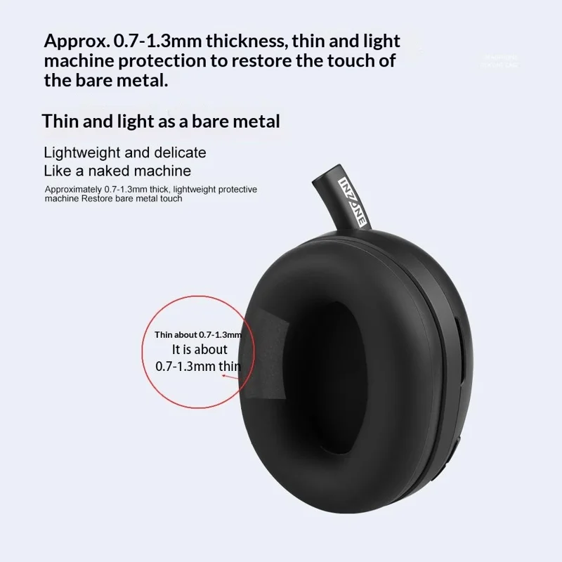 2Pcs For Sony INZONE H9 II Silicone Ear Cup Cover Headphone Protective Case - Black