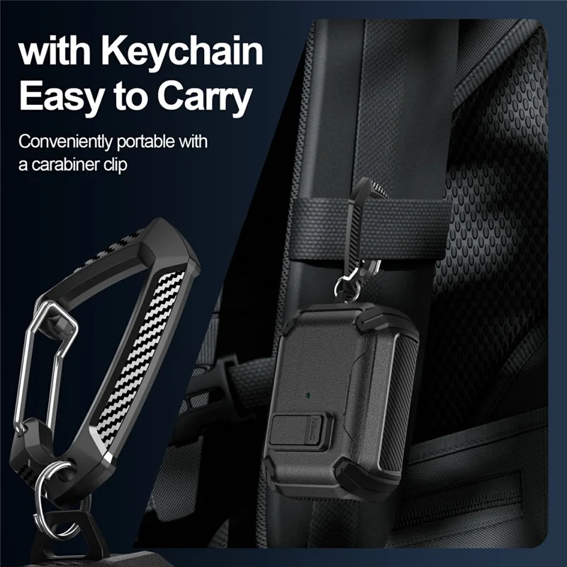 Funda para AirPods Pro 2 / AirPods Pro con soporte para teléfono, carcasa resistente de TPU + PC con mosquetón - Blanco / Rosa