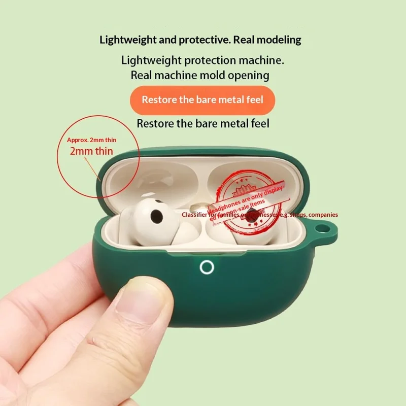 For Huawei FreeBuds Pro 5 Silicone Case Wireless Earbuds Protective Cover with Anti-Lost Buckle - Blackish Green
