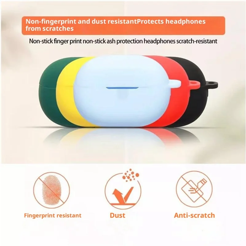 For Huawei FreeBuds Pro 5 Silicone Case Wireless Earbuds Protective Cover with Anti-Lost Buckle - Blackish Green
