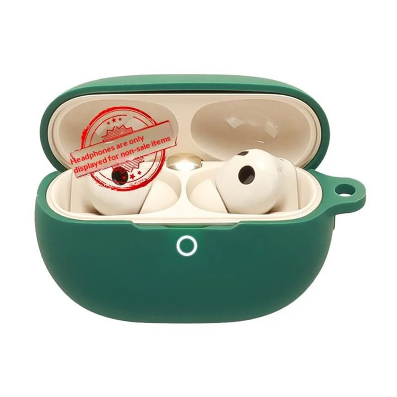 For Huawei FreeBuds Pro 5 Silicone Case Wireless Earbuds Protective Cover with Anti-Lost Buckle - Blackish Green