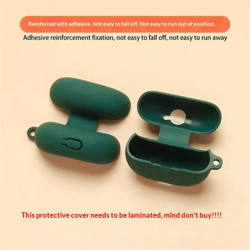 For Huawei FreeBuds Pro 5 Silicone Case Wireless Earbuds Protective Cover with Anti-Lost Buckle - Blackish Green