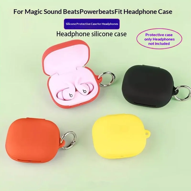 For Beats Powerbeats Fit (2025) Silicone Case Wireless Earbuds Protective Cover with Anti-Lost Buckle - Dark Blue
