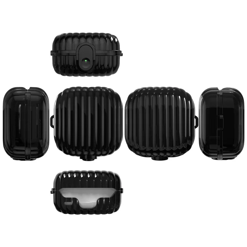 Coque pour Samsung Galaxy Buds4 / Buds4 Pro, forme coque avec fermoir TPU + PC, housse de protection pour écouteurs - Noir