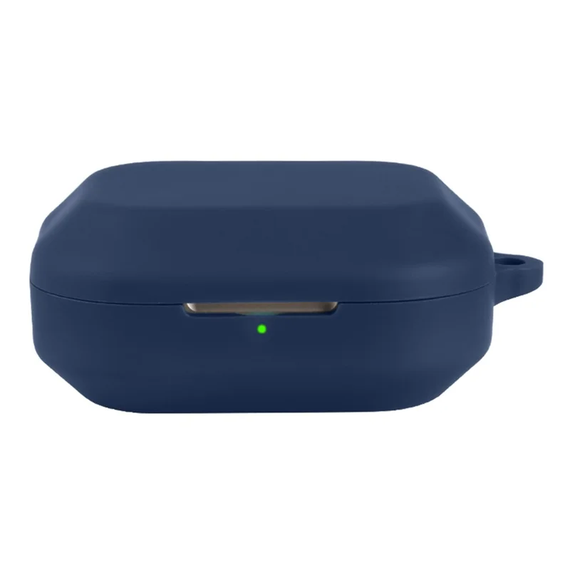 For Realme Buds Air 8 Silicone Case Wireless Earbuds Protective Cover with Anti-Lost Buckle - Dark Blue