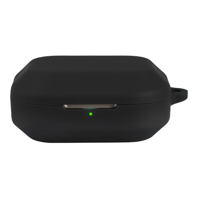 Силиконовый чехол для Realme Buds Air 8, защитный чехол для беспроводных наушников с карабином против потери — черный