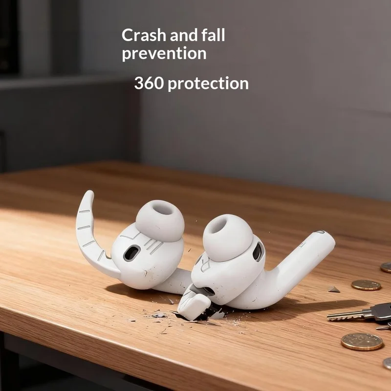 For AirPods Pro 3 Protective Cover Anti Drop Silicone Case with 3 Pairs Ear Hooks and Hanging Buckle - Mixture