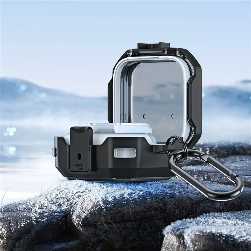DUX DUCIS SECE Series For Samsung Galaxy Buds4 / Buds4 Pro Case Shockproof PC + TPU Earphone Cover with Metal Hook - Black