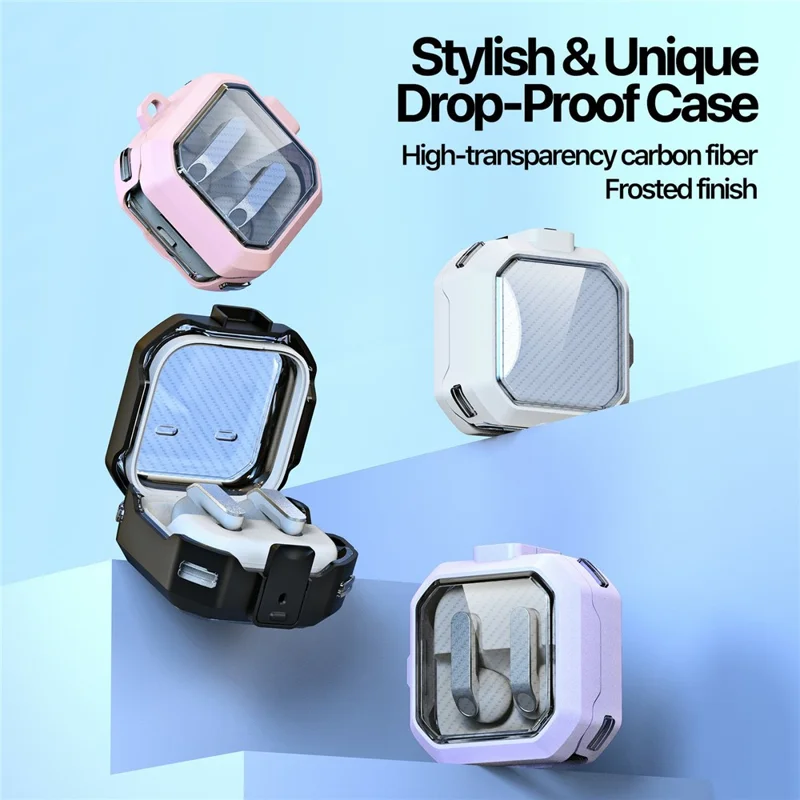 DUX DUCIS SECE Series For Samsung Galaxy Buds4 / Buds4 Pro Case Shockproof PC + TPU Earphone Cover with Metal Hook - Black