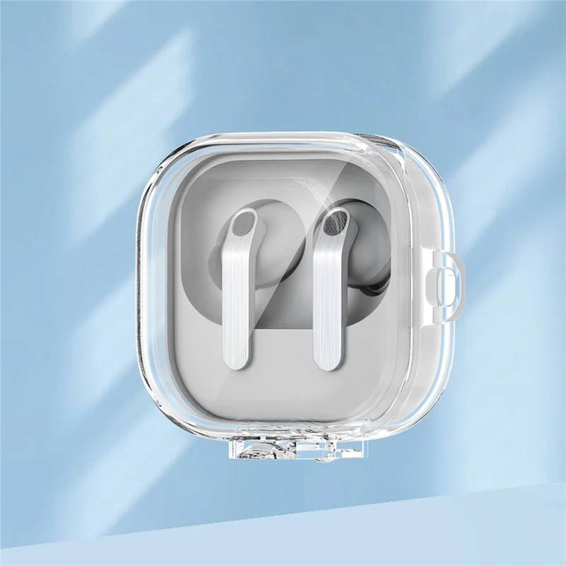 For Samsung Galaxy Buds4 / Buds4 Pro Earphone Case PC + TPU Clear Earbud Cover with Hanging Buckle - Transparent