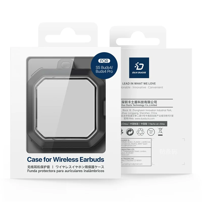 DUX DUCIS SECD Series Case for Samsung Galaxy Buds4 / Buds4 Pro Case PC + TPU Shockproof Earphone Cover with Metal Hook - Black