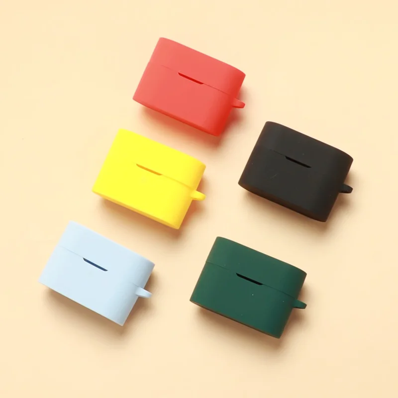 For Sony WF-1000XM6 Silicone Case Wireless Earbuds Protective Cover with Anti-Lost Buckle - Blackish Green