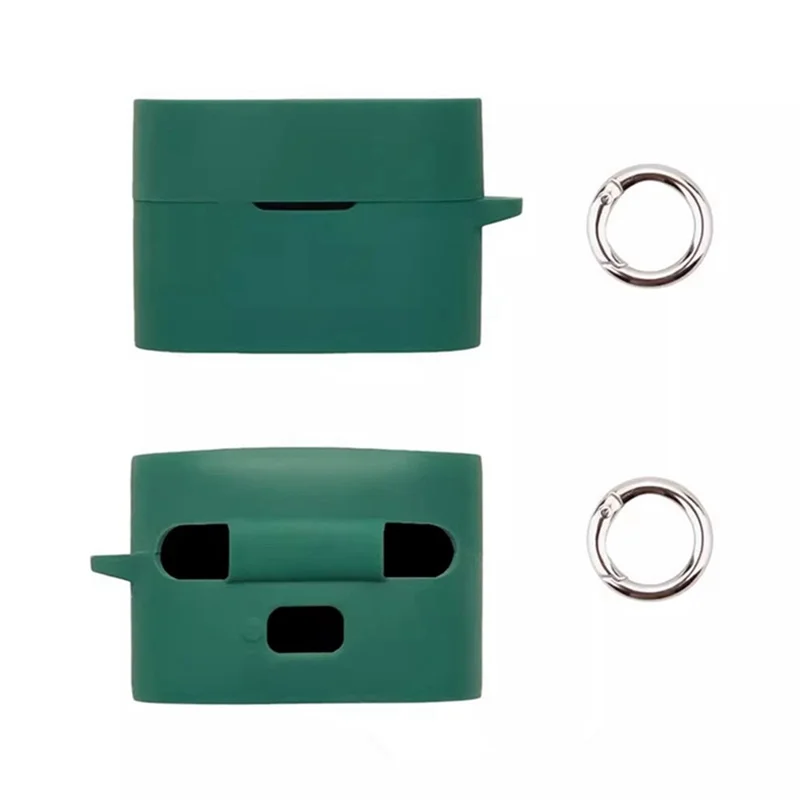 For Sony WF-1000XM6 Silicone Case Wireless Earbuds Protective Cover with Anti-Lost Buckle - Blackish Green