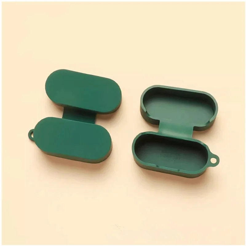 For Sony WF-1000XM6 Silicone Case Wireless Earbuds Protective Cover with Anti-Lost Buckle - Blackish Green