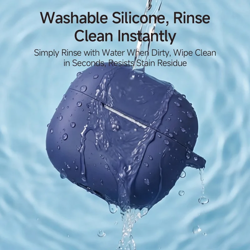 For Xiaomi Redmi Buds 8 Active Silicone Case Wireless Earphone Anti-Scratch Protective Cover with Carabiner - Light Pink