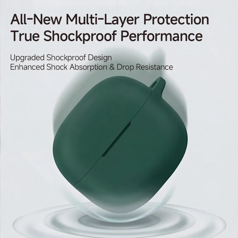 For Xiaomi Redmi Buds 8 Active Silicone Case Wireless Earphone Anti-Scratch Protective Cover with Carabiner - Light Pink