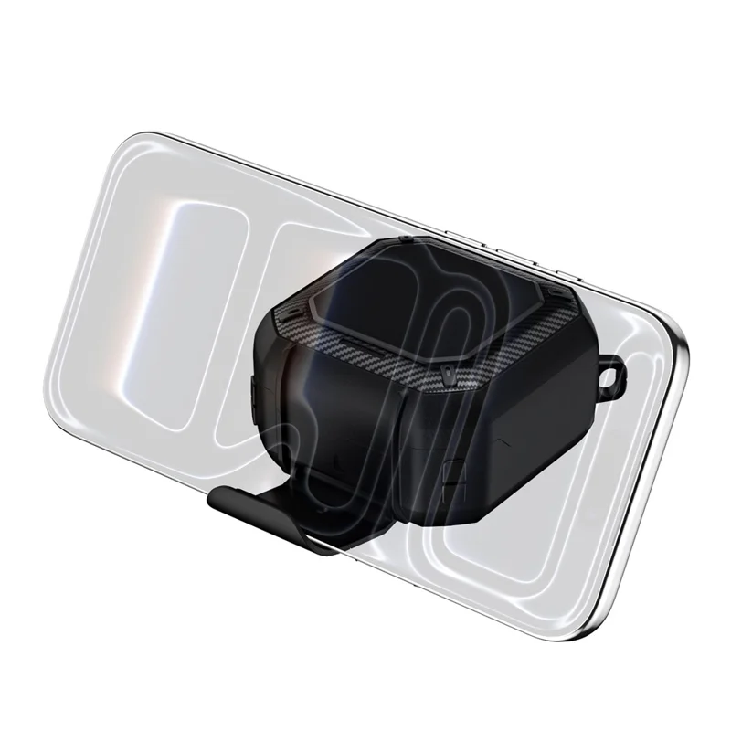 For Samsung Galaxy Buds4  /  Buds4 Pro Earphone Case TPU PC Phone Stand Lock Buckle Shockproof Protective Cover with Carabiner - Black