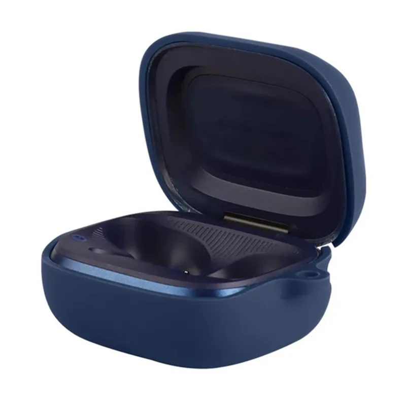 Siliconeetui til JBL Live Buds 4, beskyttende etui mod fald med hængesnoring – mørkeblåt