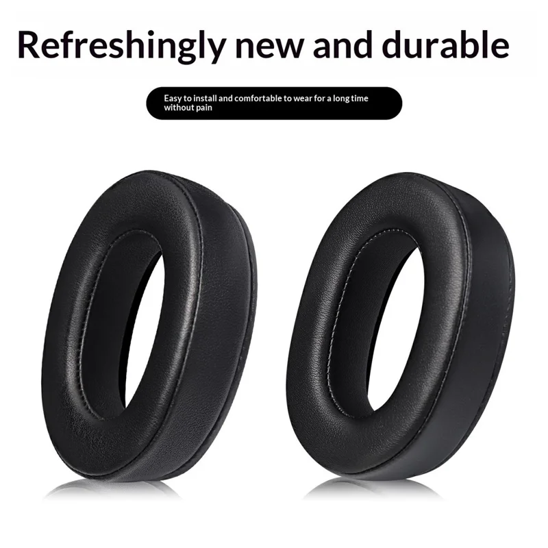2 Stück Ohrpolster für Sony MDR-1000X / WH-1000XM2 Kopfhörer, Proteinleder, Austauschschaumstoff mit Gedächtnisform