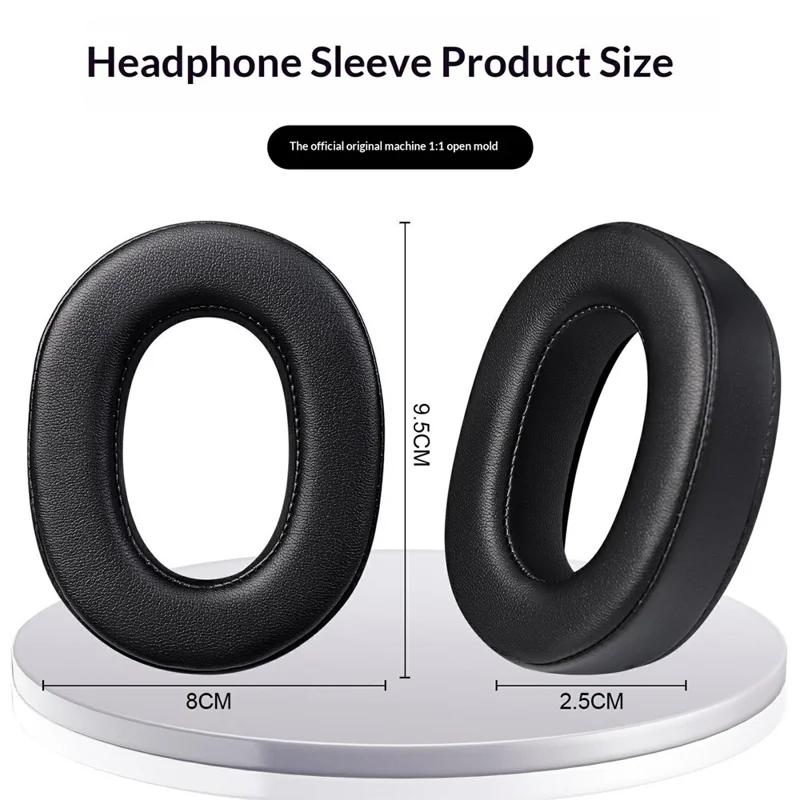 2 Stück Ohrpolster für Sony MDR-1000X / WH-1000XM2 Kopfhörer, Proteinleder, Austauschschaumstoff mit Gedächtnisform
