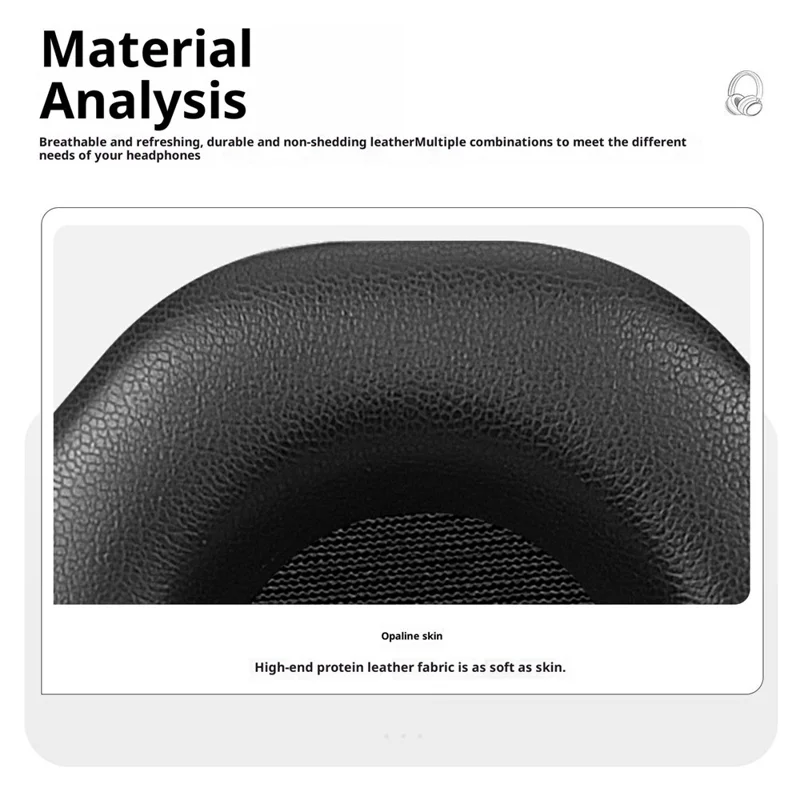 1 Paar Ersatz-Ohrpolster für Edifier G5 Max Kopfhörer, Proteinleder, atmungsaktives Mesh, Schaumstoffkissen – Schwarz