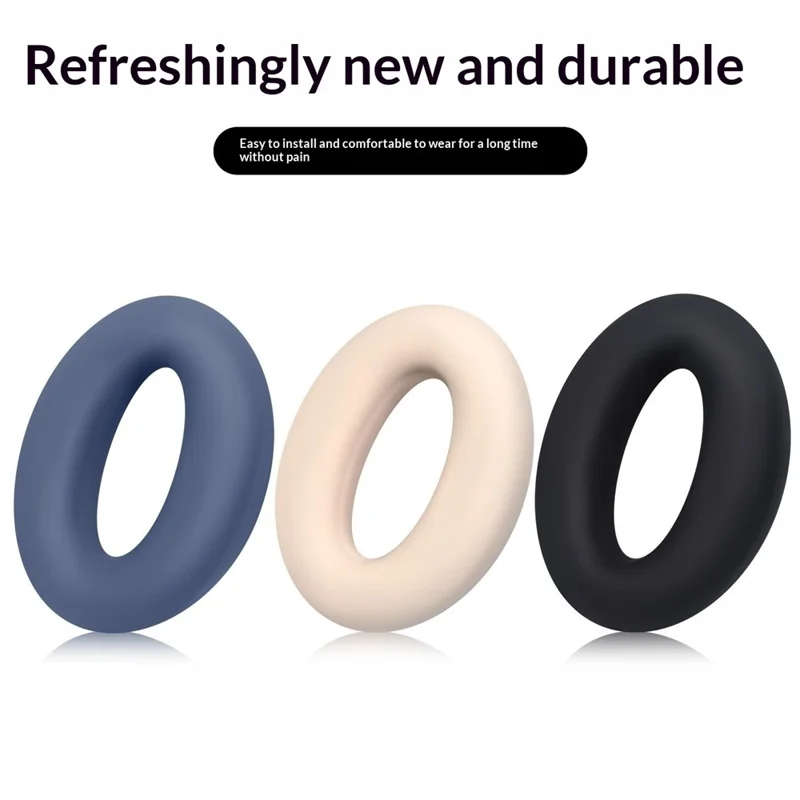 1 Pair Silicone Ear Cushion Covers for Sony MDR-1000X  /  WH-1000XM2 Headphones Protective Sleeves Soft Replacement Earpads - Black