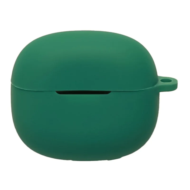 For Xiaomi Redmi Buds 8 Silicone Case Wireless Earbuds Protective Cover with Anti-Lost Buckle - Blackish Green