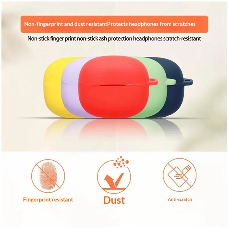 For Xiaomi Redmi Buds 8 Silicone Case Wireless Earbuds Protective Cover with Anti-Lost Buckle - Blackish Green