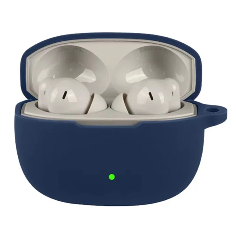 For OnePlus Buds Ace 3 Silicone Case Wireless Earbuds Protective Cover with Anti-Lost Buckle - Dark Blue