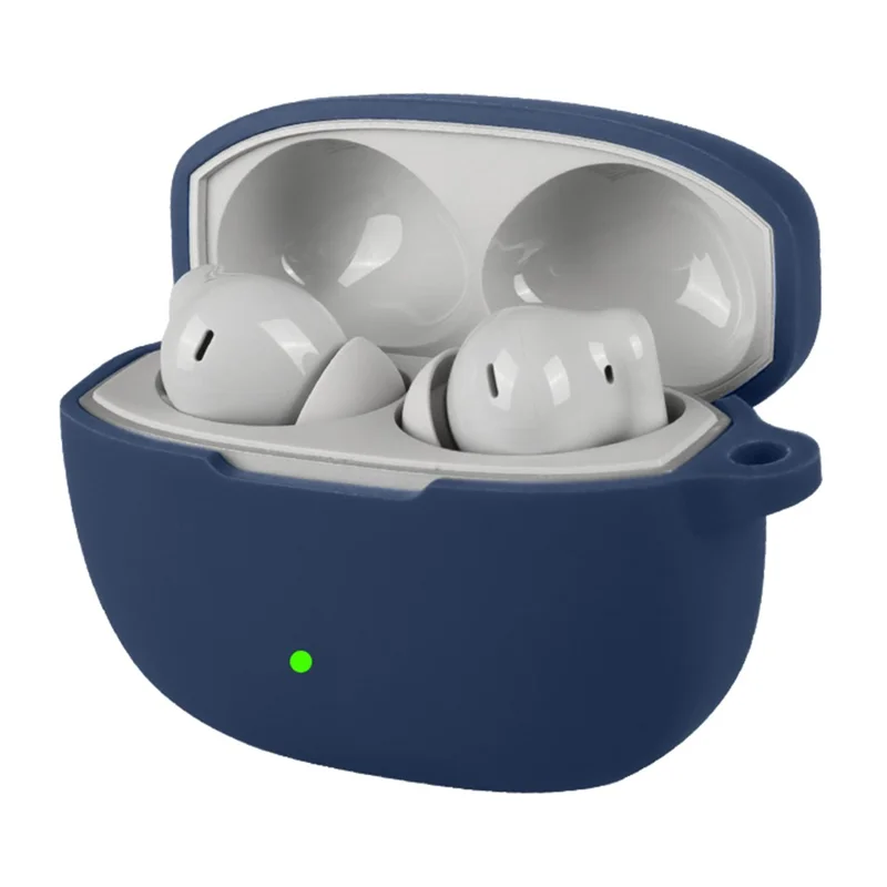 For OnePlus Buds Ace 3 Silicone Case Wireless Earbuds Protective Cover with Anti-Lost Buckle - Dark Blue