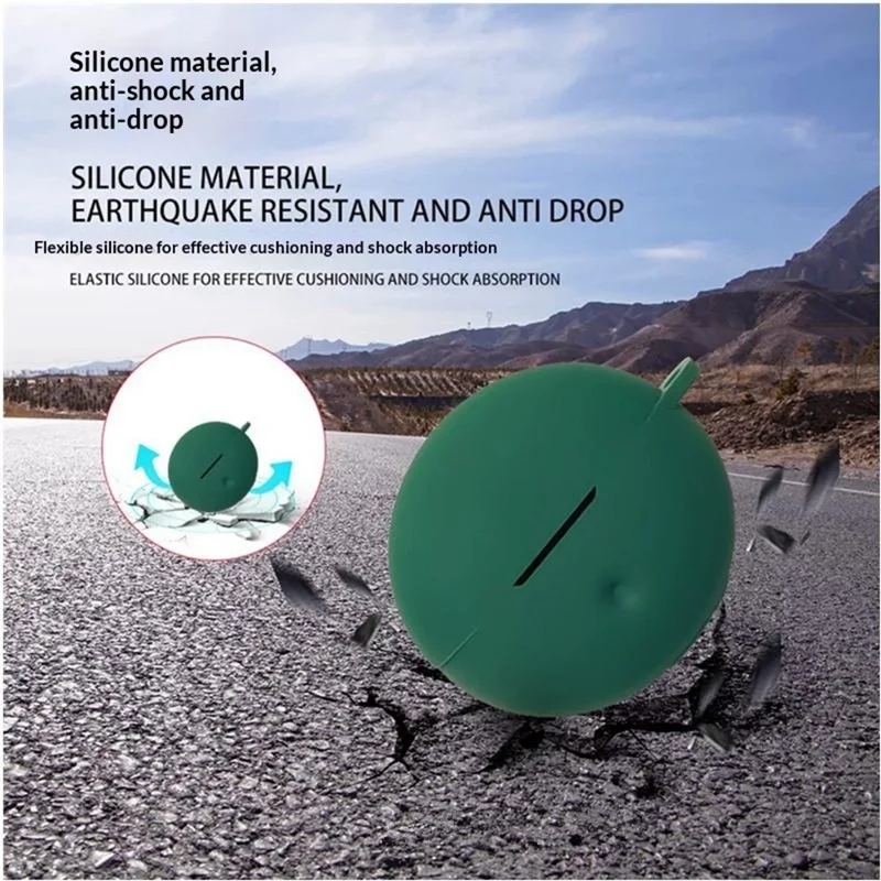For Oppo Enco Clip2 Silicone Case Wireless Earbuds Protective Cover with Anti-Lost Buckle - Blackish Green