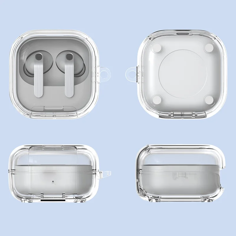 Obudowa do Samsung Galaxy Buds4 Pro / Buds4, przezroczysta obudowa ochronna PC+TPU z zamkiem - przezroczysta