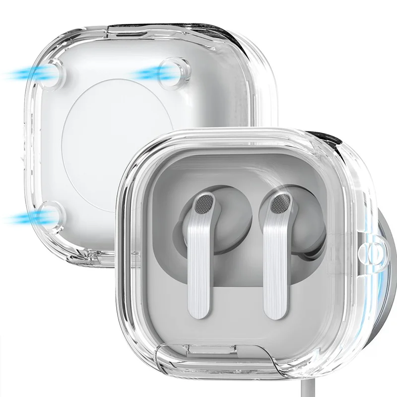 Obudowa do Samsung Galaxy Buds4 Pro / Buds4, przezroczysta obudowa ochronna PC+TPU z zamkiem - przezroczysta