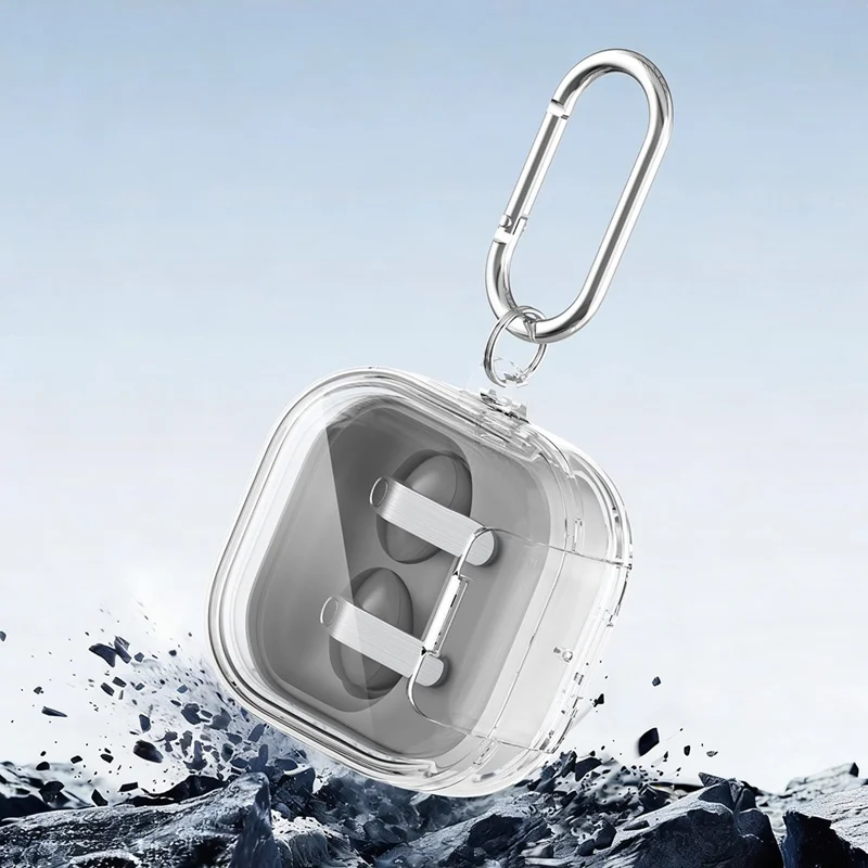 Obudowa do Samsung Galaxy Buds4 Pro / Buds4, przezroczysta obudowa ochronna PC+TPU z zamkiem - przezroczysta