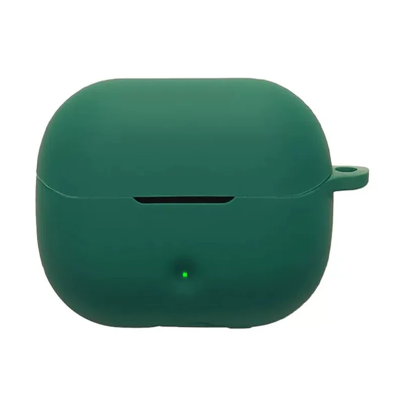 For SoundPEATS Q3 Pro Silicone Case Wireless Earbuds Protective Cover with Anti-Lost Buckle - Blackish Green