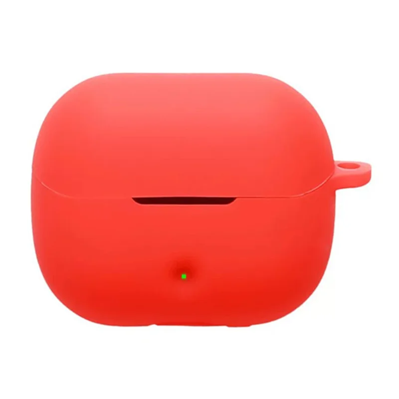 For SoundPEATS Q3 Pro Silicone Case Wireless Earbuds Protective Cover with Anti-Lost Buckle - Red