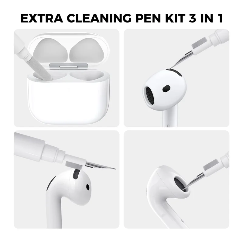 AHASTYLE JY21 For AirPods 4 Protective Case Game Console Design Split Silicone Earphone Cover with Carabiner and Cleaning Pen - Pink