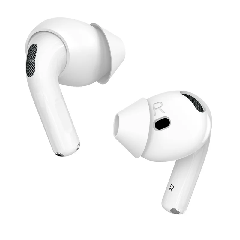 AHASTYLE PT66-4 1 Pair For AirPods 4 Silicone Ear Tips Anti-slip Noise Isolation Ear Covers - White