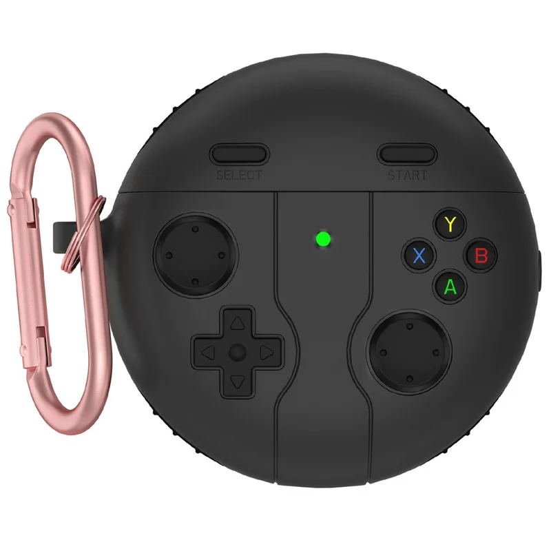 Чехол для Huawei FreeBuds 7i, защитный чехол в стиле игрового контроллера, чехол из жидкого силикона с карабином — тёмно-серый