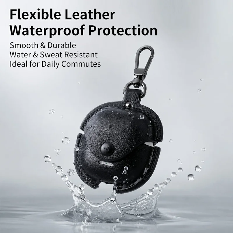 For Xiaomi Redmi Buds 8 Active Earphone Case PU Leather Bluetooth-Compatible Headset Charging Bin Sleeve Cover - Black