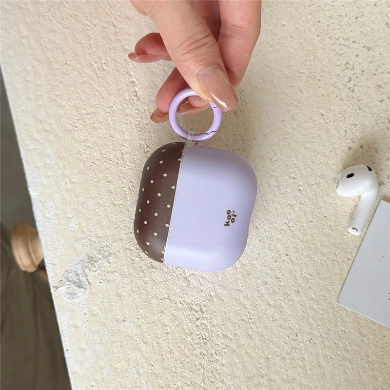 Für AirPods 4 Tupfenmuster Hülle stoßfester Schutz TPU Schutzhülle mit Karabiner