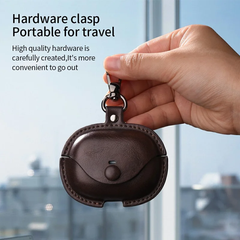 For Xiaomi Redmi Buds 8 Earphones Case Business Style PU Leather Bluetooth Headset Protective Cover - Black