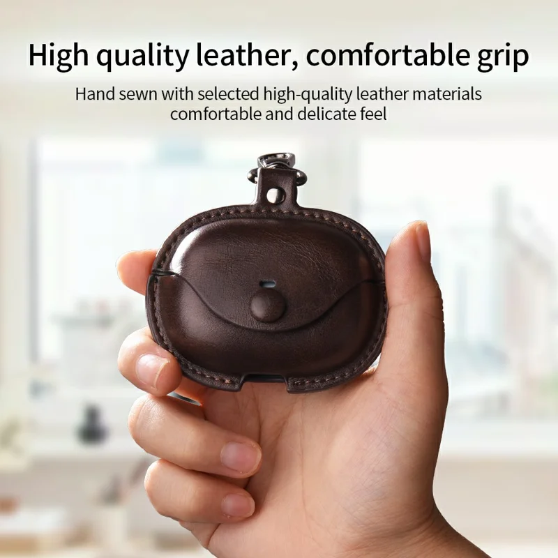 For Xiaomi Redmi Buds 8 Earphones Case Business Style PU Leather Bluetooth Headset Protective Cover - Black