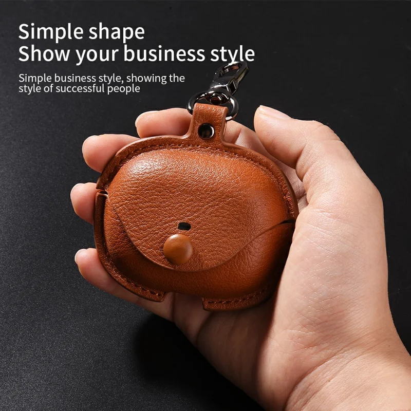 For Xiaomi Redmi Buds 8 Earphones Case Business Style PU Leather Bluetooth Headset Protective Cover - Black